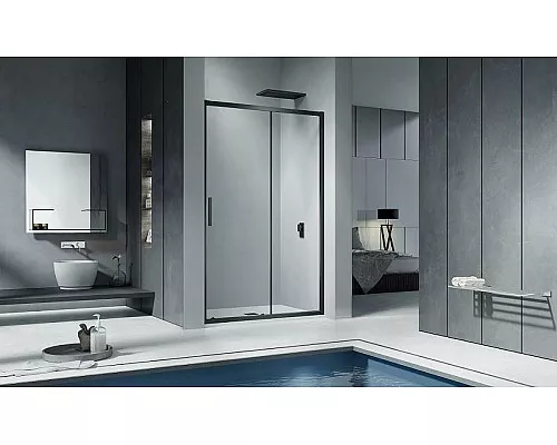 Приобрести Душевая дверь Good Door Cofe WTW-120-C-B 120 КФ00011 профиль Черный стекло прозрачное в магазине сантехники Santeh-Crystal.ru