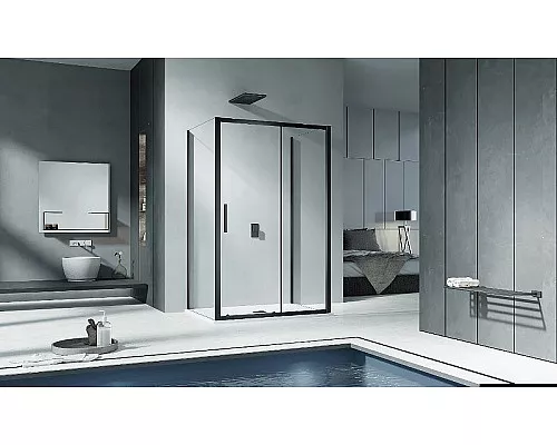 Приобрести Душевая дверь Good Door Cofe WTW-120-C-B 120 КФ00011 профиль Черный стекло прозрачное в магазине сантехники Santeh-Crystal.ru