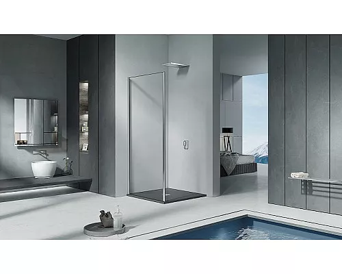 Купить Душевая стенка Good Door Cofe SP-80-C-CH 80 КФ00036 профиль Хром стекло прозрачное в магазине сантехники Santeh-Crystal.ru