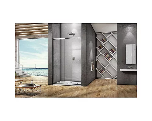 Приобрести Душевая дверь Good Door Lira WTW -130-C-CH 130 профиль Хром стекло прозрачное в магазине сантехники Santeh-Crystal.ru