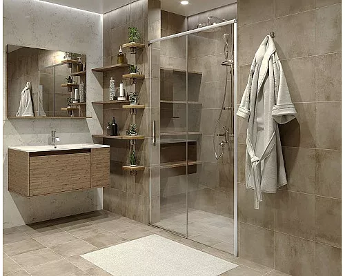 Купить Душевая дверь Grossman Fly 110 GR-D110Fl1 профиль Хром стекло прозрачное в магазине сантехники Santeh-Crystal.ru