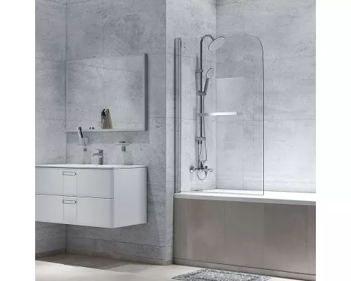 Купить Шторка на ванну Iddis Ray 90х140 RAY6CS9i90 профиль Хром стекло прозрачное в магазине сантехники Santeh-Crystal.ru