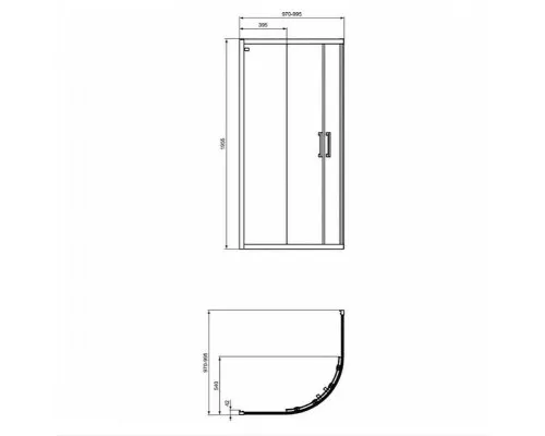 Купить Душевой уголок Ideal Standard Connect 2 100х100 K9252V3 профиль Черный стекло прозрачное в магазине сантехники Santeh-Crystal.ru