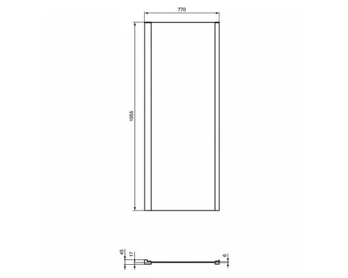Заказать Душевая стенка Ideal Standard Connect 2 80 K9299V3 профиль Черный стекло прозрачное в магазине сантехники Santeh-Crystal.ru