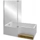 Купить Шторка на ванну Jacob Delafon Bain Douche Neo 112x140 E4930-GA профиль Хром стекло прозрачное в магазине сантехники Santeh-Crystal.ru