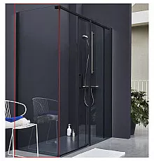 Душевая стенка Jacob Delafon Contra 80 E22FC80-BL профиль Черный матовый стекло прозрачное