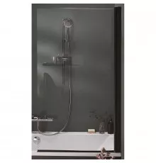 Шторка на ванну Jacob Delafon Struktura 80x140 E6D042-BLV профиль Черный стекло прозрачное