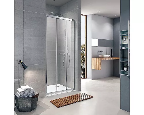 Приобрести Душевая дверь Koller Pool Trend 90 TT90C профиль Хром стекло прозрачное в магазине сантехники Santeh-Crystal.ru