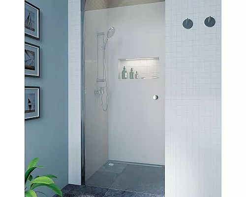 Заказать Душевая дверь Koller Pool Waterfall Line QP10 90 профиль Хром стекло рифленое в магазине сантехники Santeh-Crystal.ru