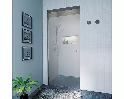 Заказать Душевая дверь Koller Pool Waterfall Line QP10 90 профиль Хром стекло рифленое в магазине сантехники Santeh-Crystal.ru