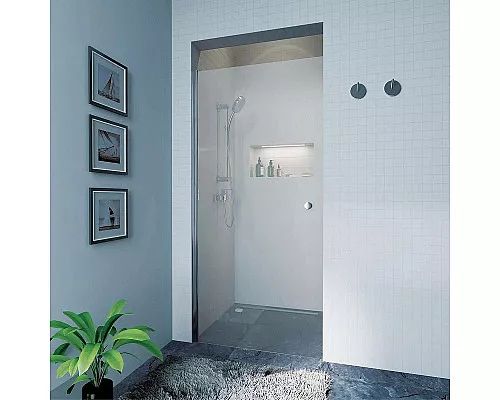 Заказать Душевая дверь Koller Pool Waterfall Line 80 QP10 профиль Хром стекло прозрачное в магазине сантехники Santeh-Crystal.ru