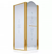 Душевой уголок Migliore Diadema 90x90 R 22683 профиль Бронза стекло матовое с декором