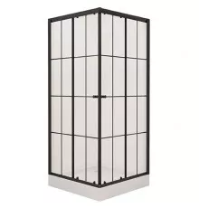 Душевой уголок Niagara NG-0180-14 80х80 профиль Черный стекло прозрачное с принтом