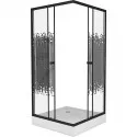 Душевой уголок Niagara Eco 80х80 NG-008-14Q Black профиль Черный стекло с рисунком