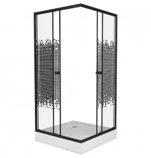 Душевой уголок Niagara Eco 80х80 NG-008-14Q Black профиль Черный стекло с рисунком