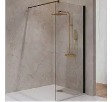 Душевая перегородка Paini 80 Walk-In 80C профиль Черный матовый стекло прозрачное