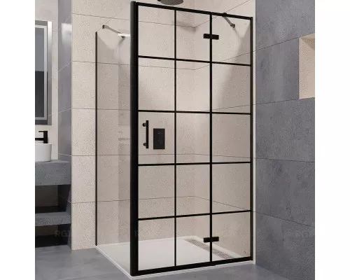 Заказать Душевой уголок RGW Passage PA-77B R 120x70 41087727-084R профиль Черный стекло прозрачное в магазине сантехники Santeh-Crystal.ru