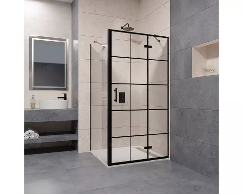 Заказать Душевой уголок RGW Passage PA-77B R 120x70 41087727-084R профиль Черный стекло прозрачное в магазине сантехники Santeh-Crystal.ru