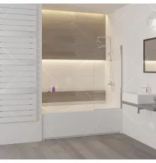 Шторка на ванну RGW Screens SC-05 80x150 профиль Хром стекло прозрачное