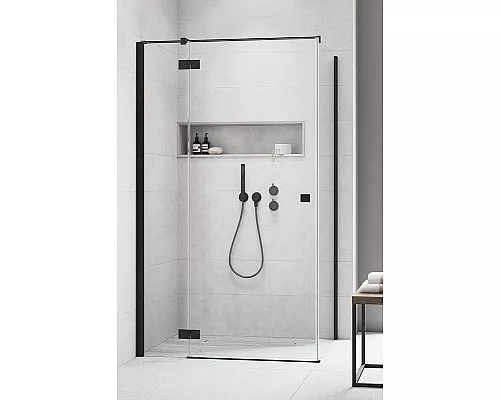 Купить Душевая дверь Radaway Essenza New KDJ 120 L 385042-54-01L профиль Черный стекло прозрачное в магазине сантехники Santeh-Crystal.ru
