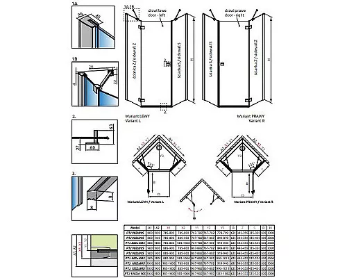 Приобрести Душевая дверь Radaway Essenza New PTJ 60 L 385010-54-01L профиль Черный стекло прозрачное в магазине сантехники Santeh-Crystal.ru