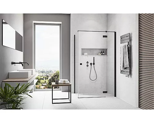 Приобрести Душевая дверь Radaway Essenza New KDJ 100 R 385040-54-01R профиль Черный стекло прозрачное в магазине сантехники Santeh-Crystal.ru