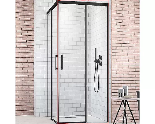 Купить Душевая дверь Radaway Idea Black KDD 80 R 387061-54-01R профиль Черный стекло прозрачное в магазине сантехники Santeh-Crystal.ru