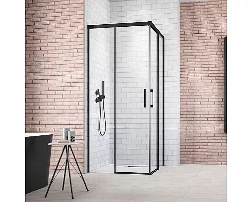 Заказать Душевая дверь Radaway Idea Black KDJ 110 L 387041-54-01L профиль Черный стекло прозрачное в магазине сантехники Santeh-Crystal.ru