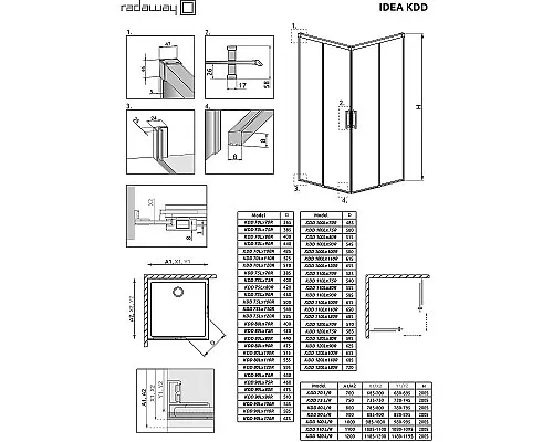 Приобрести Душевая дверь Radaway Idea KDD 100 R 387062-01-01R профиль Хром стекло прозрачное в магазине сантехники Santeh-Crystal.ru