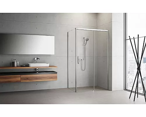 Купить Душевая дверь Radaway Idea KDJ 150 R 387045-01-01R профиль Хром стекло прозрачное в магазине сантехники Santeh-Crystal.ru