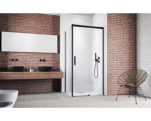 Заказать Душевая дверь Radaway Idea Black KDJ 130 R 387043-54-01R профиль Черный стекло прозрачное в магазине сантехники Santeh-Crystal.ru