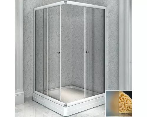 Купить Душевой уголок Radomir 100x90 R 1-03-1-2-0-1211 с поддоном профиль Белый стекло матовое в магазине сантехники Santeh-Crystal.ru