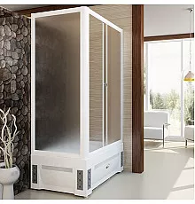 Душевой уголок Radomir Верчелли 119x81 R 1-03-1-2-0-0131 с поддоном профиль Белый стекло матовое