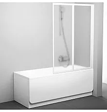 Шторка на ванну Ravak Behappy VS2 105 796M0100ZG профиль Белый стекло Grape