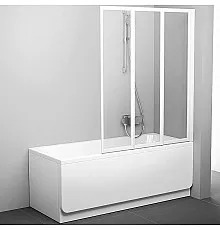 Шторка на ванну Ravak Behappy VS3 115 795S0100Z1 профиль Белый стекло Transparent