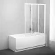Заказать Шторка на ванну Ravak Behappy VS3 130 795V010041 профиль Белый витраж пластик Rain в магазине сантехники Santeh-Crystal.ru