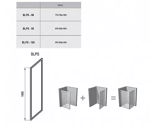 Заказать Душевая стенка Ravak Blix BLPS-100 9BHA0C00Z1 профиль Хром стекло Transparent в магазине сантехники Santeh-Crystal.ru