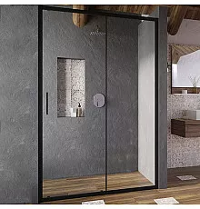 Душевая дверь Ravak Blix Slim BLSDP2-100 X0PMA0300Z1 профиль Черный матовый стекло Transparent