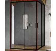 Душевая дверь Ravak Blix Slim BLSRV2K-80 X1XM40300Z1 профиль Черный стекло Transparent