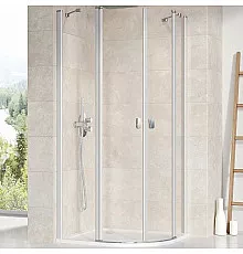 Душевой уголок Ravak Chrome CSKK4 90x90 3Q170U00Z1 профиль Сатин стекло Transparent