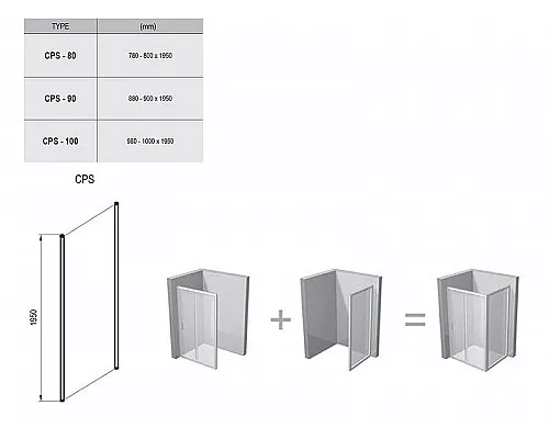 Приобрести Душевая стенка Ravak Chrome CPS-90 9QV70U00Z1 профиль Сатин стекло Transparent в магазине сантехники Santeh-Crystal.ru
