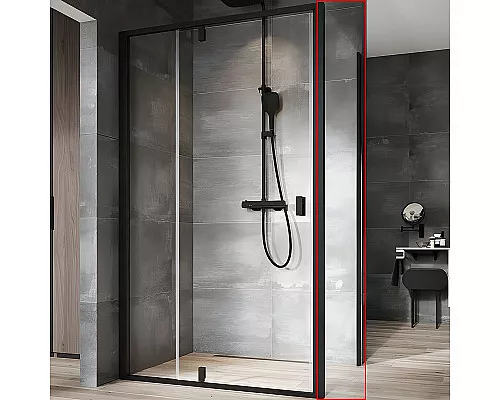 Заказать Душевая стенка Ravak Nexty NPS-100 90OA0300Z1 профиль Черный стекло Transparent в магазине сантехники Santeh-Crystal.ru