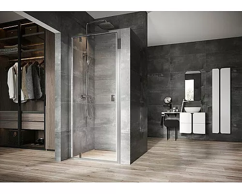 Приобрести Душевая дверь Ravak Nexty NDOP1-80 03O40C00Z1 профиль Хром стекло Transparent в магазине сантехники Santeh-Crystal.ru