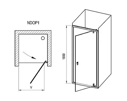 Приобрести Душевая дверь Ravak Nexty NDOP1-80 03O40C00Z1 профиль Хром стекло Transparent в магазине сантехники Santeh-Crystal.ru