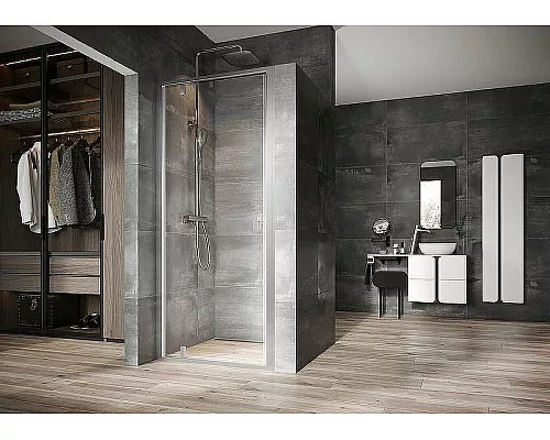 Купить Душевая дверь Ravak Nexty NDOP1-90 03O70U00Z1 профиль Сатин стекло Transparent в магазине сантехники Santeh-Crystal.ru