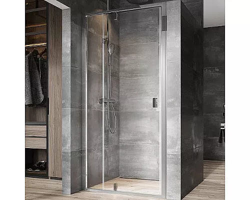 Купить Душевая дверь Ravak Nexty NDOP2-110 03OD0C00Z1 профиль Хром стекло Transparent в магазине сантехники Santeh-Crystal.ru