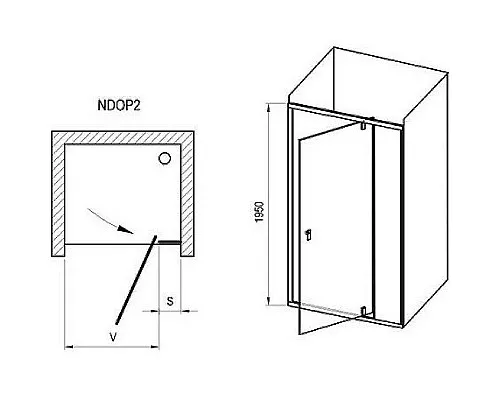 Купить Душевая дверь Ravak Nexty NDOP2-110 03OD0C00Z1 профиль Хром стекло Transparent в магазине сантехники Santeh-Crystal.ru