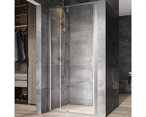 Приобрести Душевая дверь Ravak Nexty NDOP2-110 03OD0U00Z1 профиль Сатин стекло Transparent в магазине сантехники Santeh-Crystal.ru