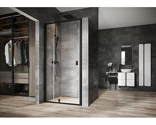 Купить Душевая дверь Ravak Nexty NDOP2-120 03OG0300Z1 профиль Черный стекло Transparent в магазине сантехники Santeh-Crystal.ru