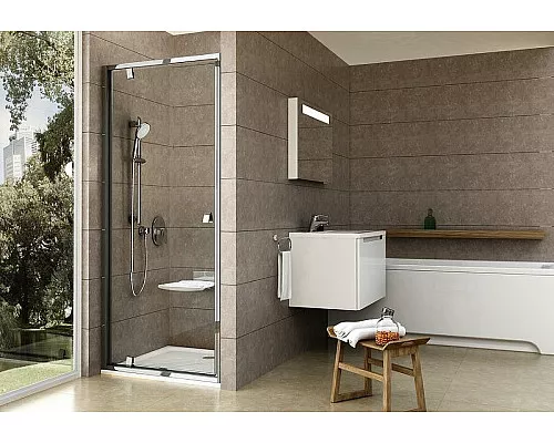 Купить Душевая дверь Ravak Pivot PDOP1-80 03G40C00Z1 профиль Хром стекло Transparent в магазине сантехники Santeh-Crystal.ru